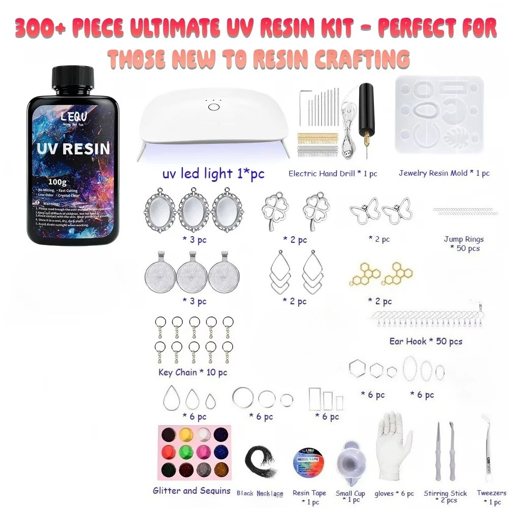 300Pcs UV Resin Kit 100g Clear - Epoxy Uv Resin Kit recension och pris