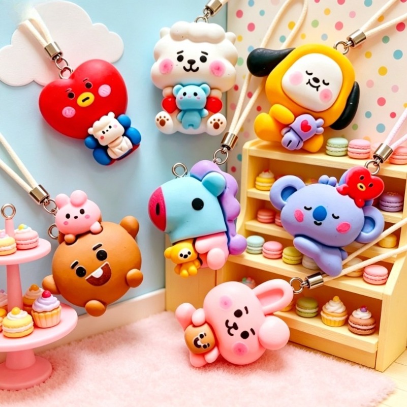 7pcs BT21 Resin Cartoon Charm  - Crafting Resin recension och pris