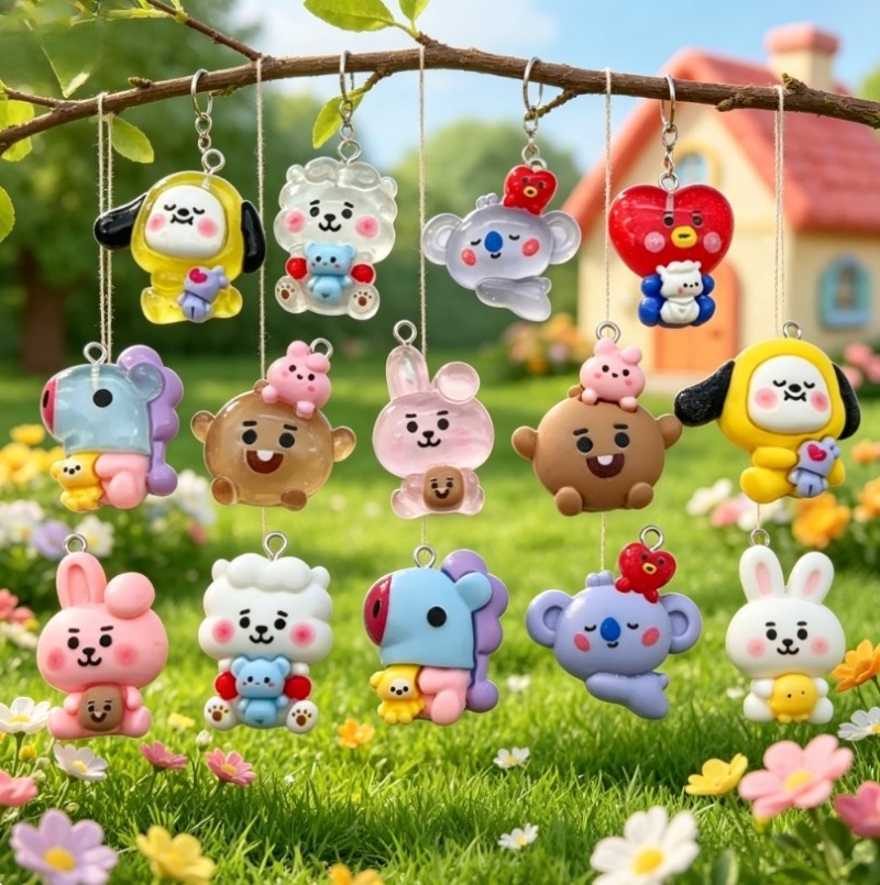 7pcs BT21 Resin Cartoon Charm  - Crafting Resin recension och pris