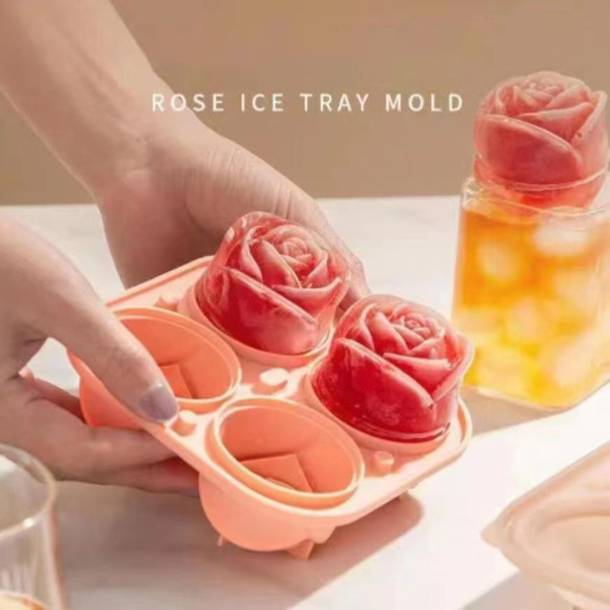 3D Rose Silicone Ice Molds 4-H - Silicone Mold Tray recension och pris
